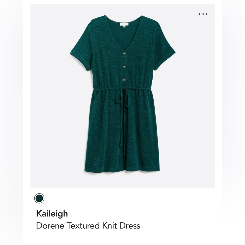 Kaileigh Green Sweater-Knit Textured Dress
